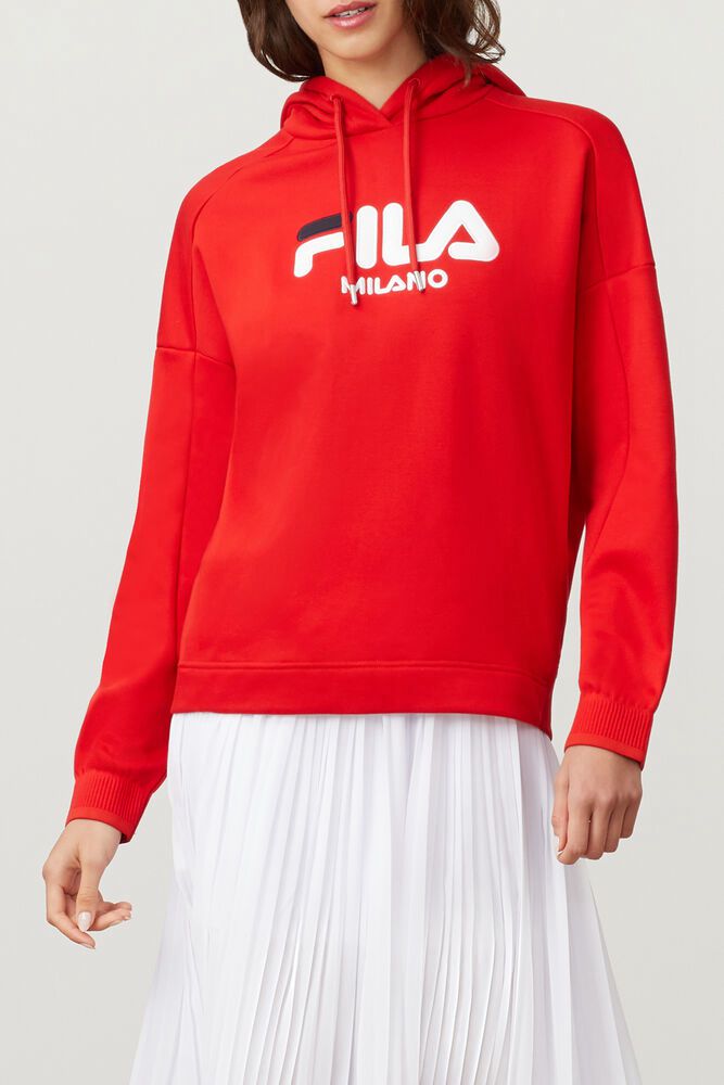 Fila Hoodie Milano Womens Red - India BNP-645120